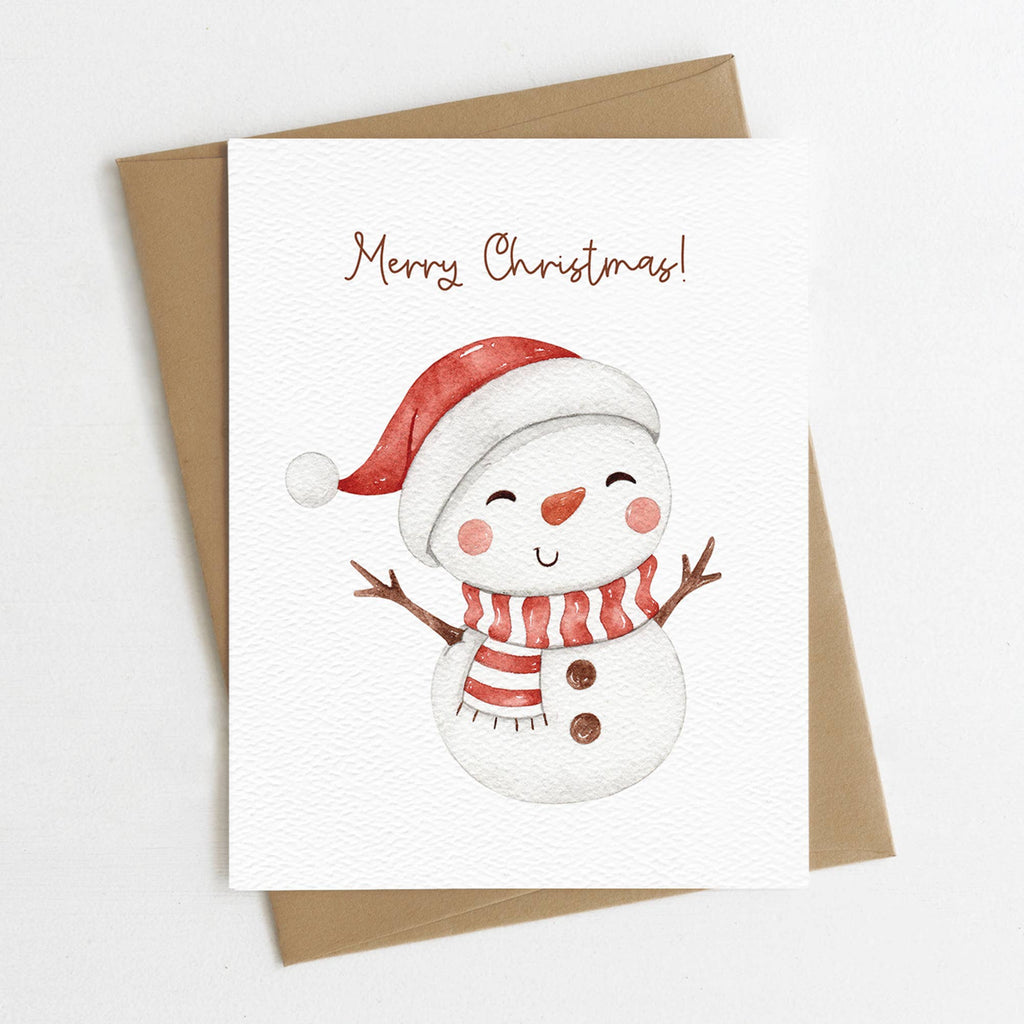 Merry Christmas Snowman Card
