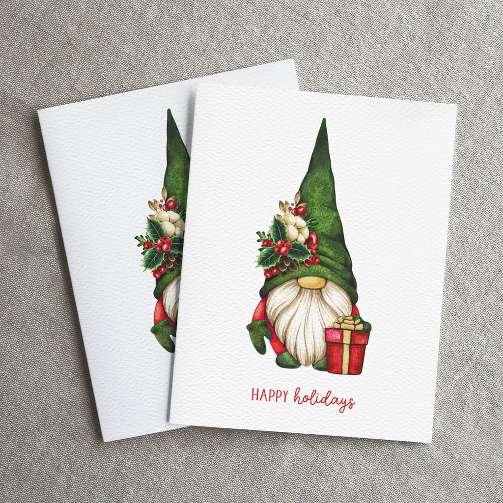 Happy Holidays Gnome Card