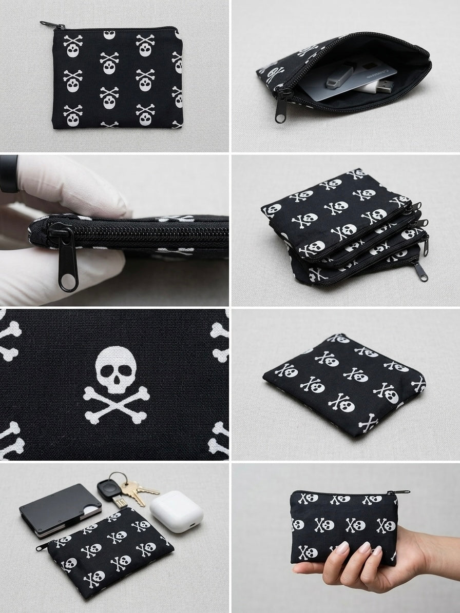 Skull & Stash Mini Zip Pouch