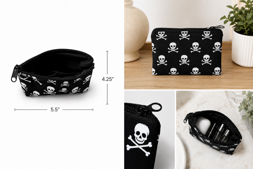 Skull & Stash Mini Zip Pouch