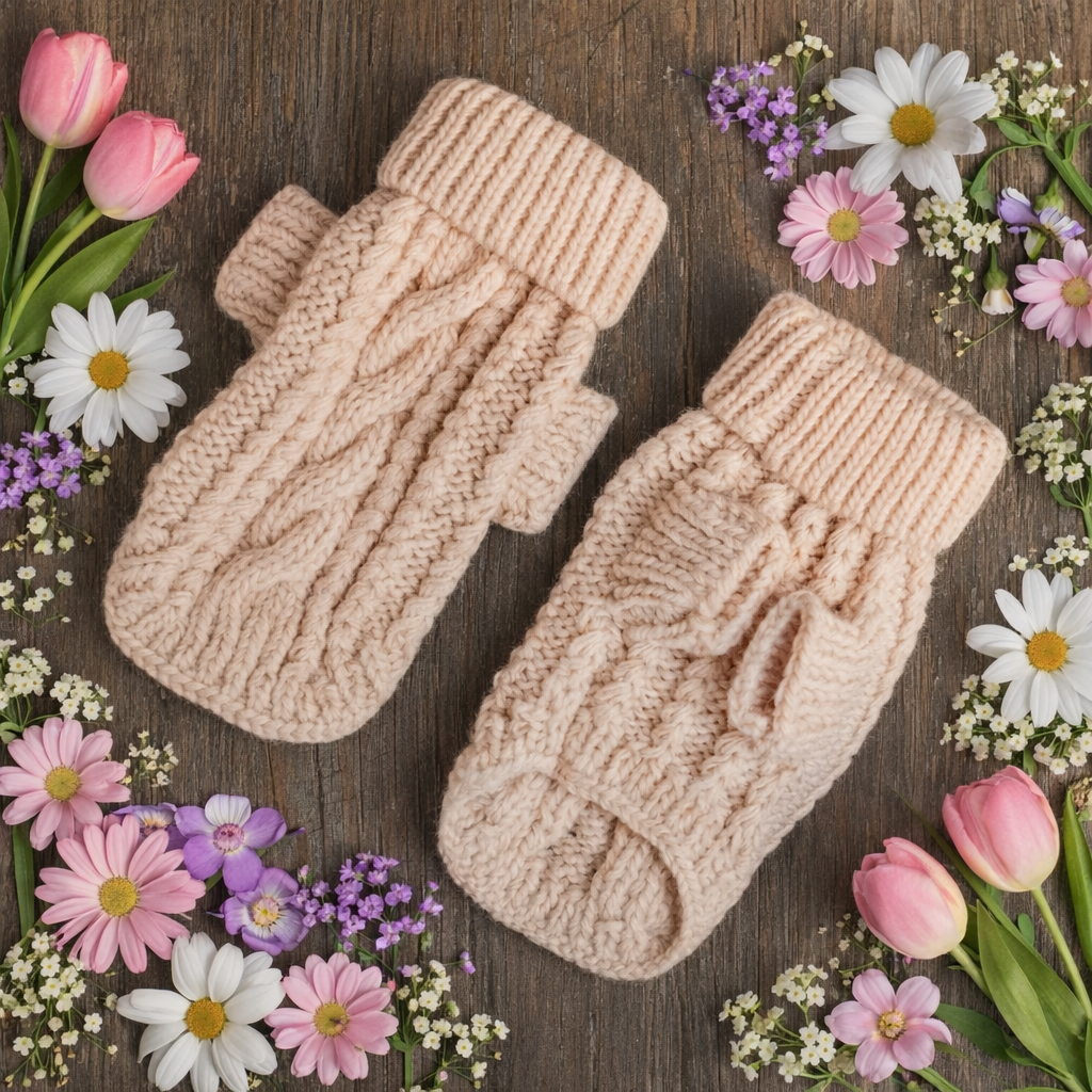 Cozy Beige Dog Knit Sweater